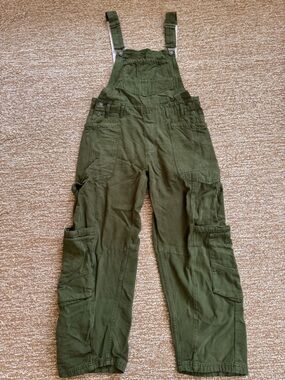 Free People Rayna Carpenter Green Overalls  xs
